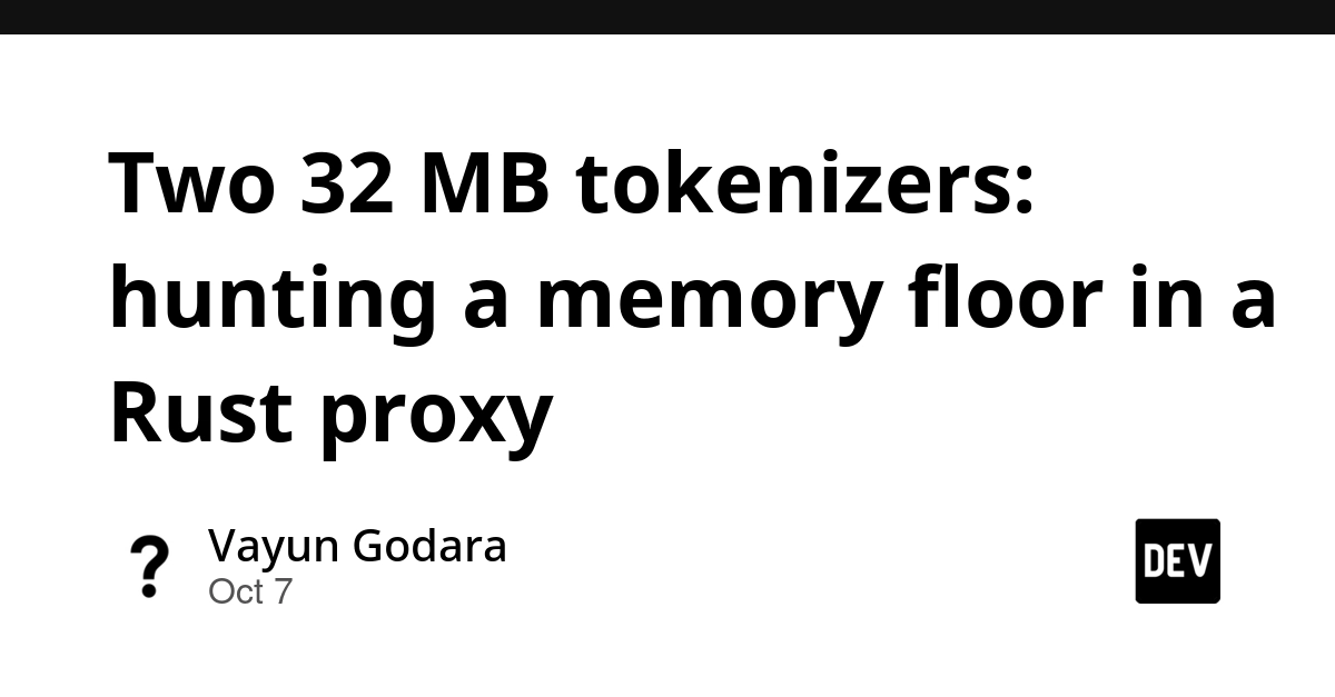 Two 32 MB tokenizers: hunting a memory floor in a Rust proxy